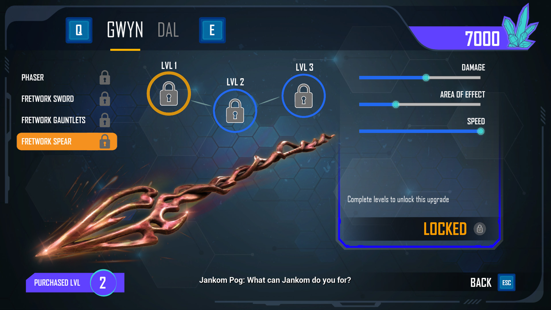 Gwyn — Upgrade Shop